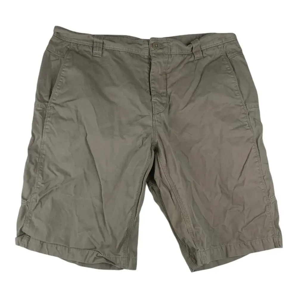 North Face mens large khaki Tan Shorts button front cotton gorp outdoor